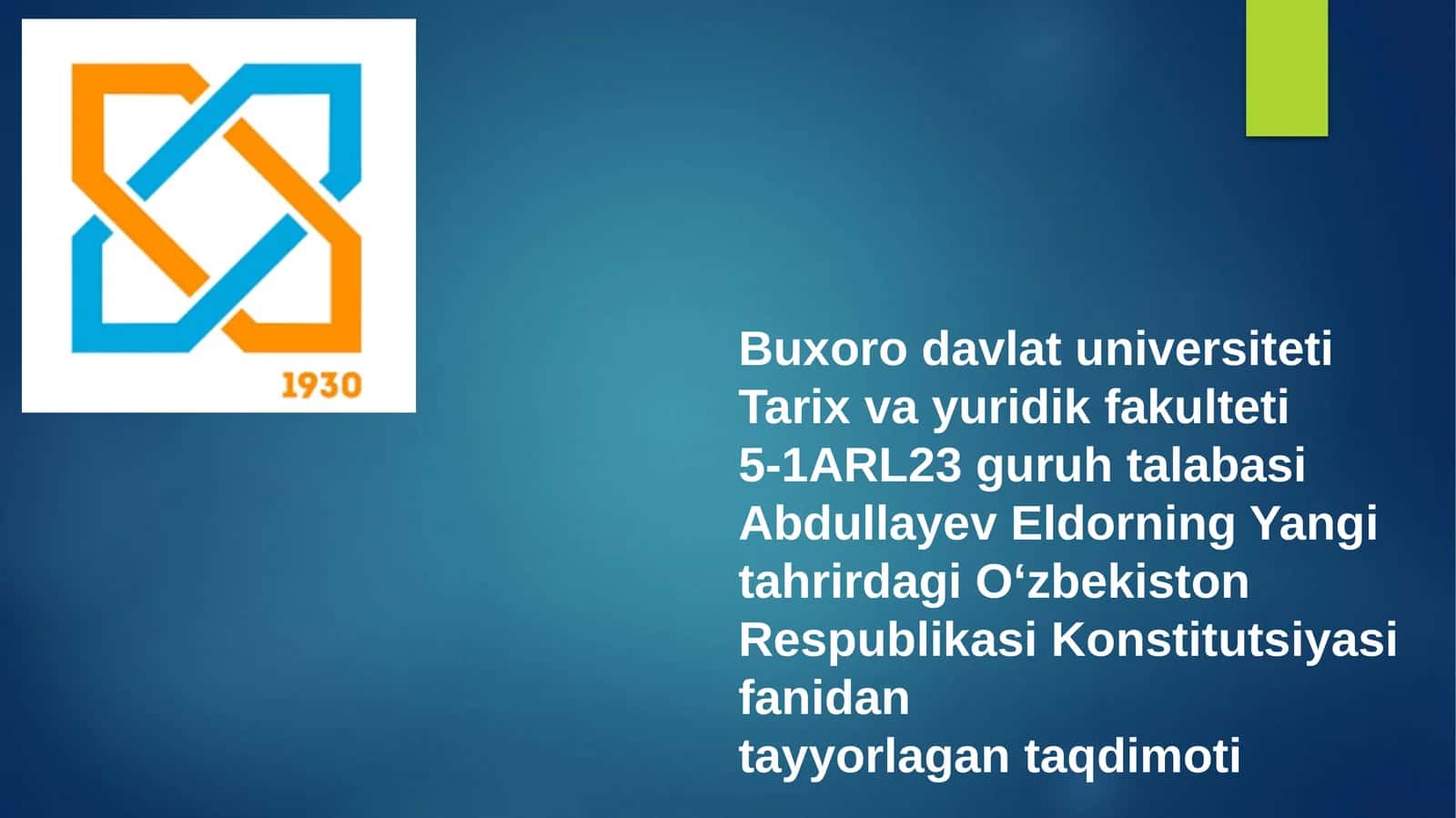 Yangi tahrirdagi Oʻzbekiston Respublikasi Konstitutsiyasi 1