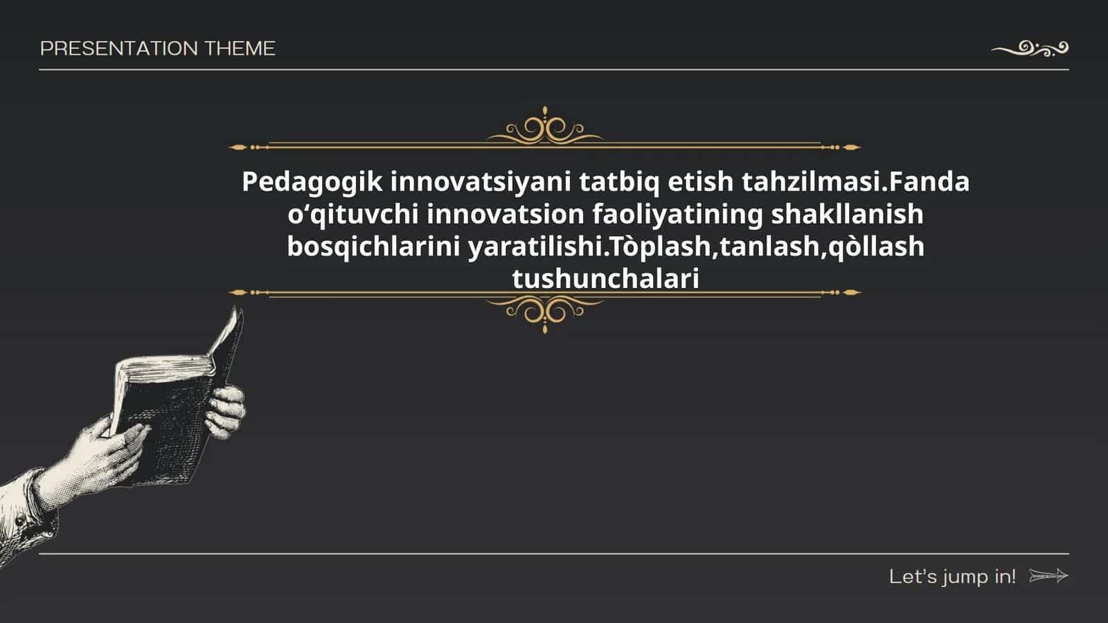 Pedagogik innovatsiyani tatbiq etish tahzilmasi 1