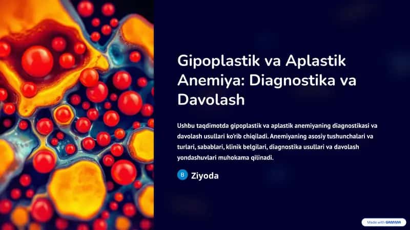 Gipoplastik va Aplastik Anemiya: Diagnostika va Davolash 1