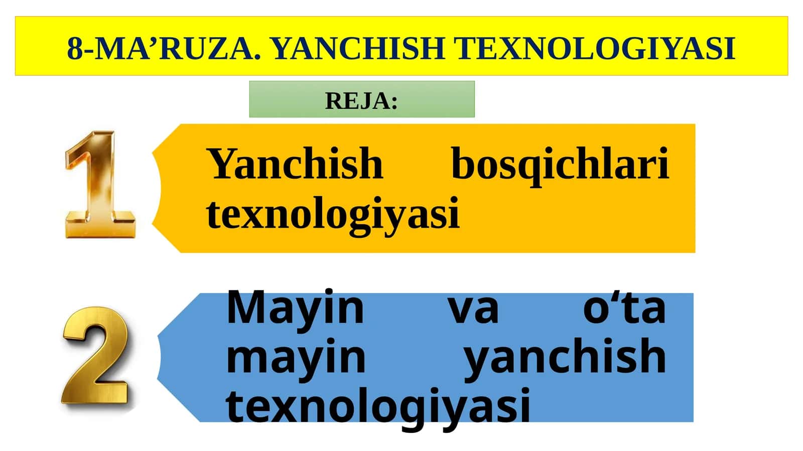 8-MA’RUZA. YANCHISH TEXNOLOGIYASI 1