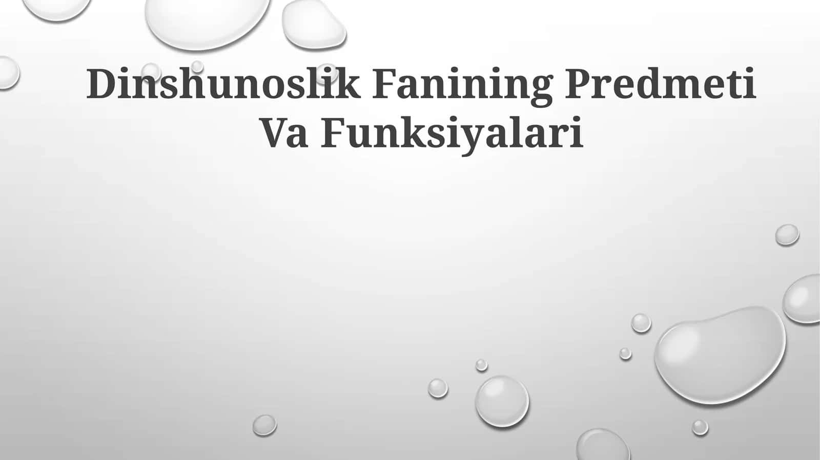 Dinshunoslik Fanining Predmeti Va Funksiyalari 1