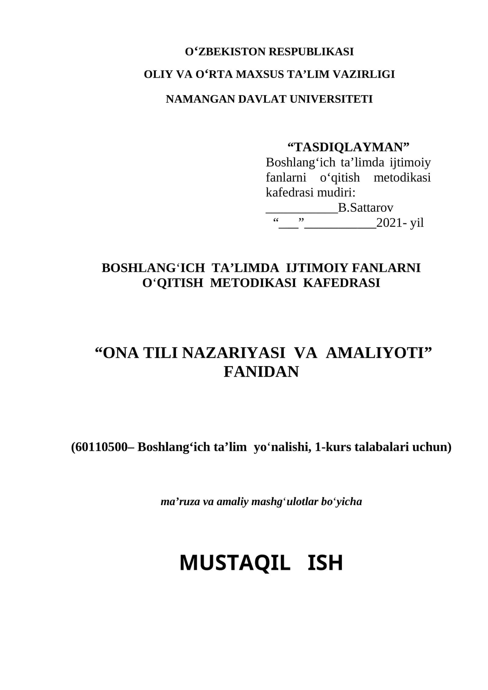 Ona tili nazariyasi va amaliyoti 1