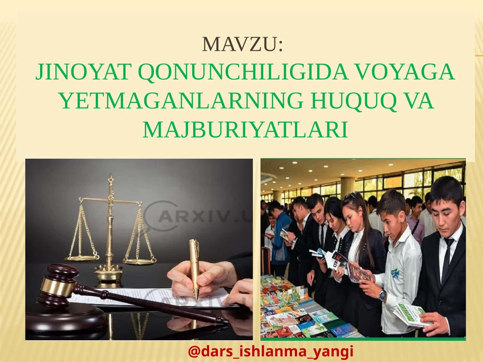 Jinoyat qonunchiligidavoyagayetmaganlarning huquq va majburiyatlari 1