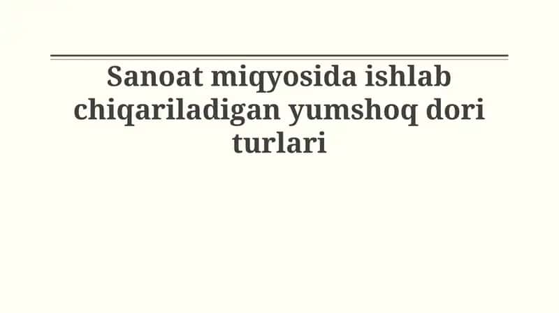 Yengil giyohvand moddalar 1