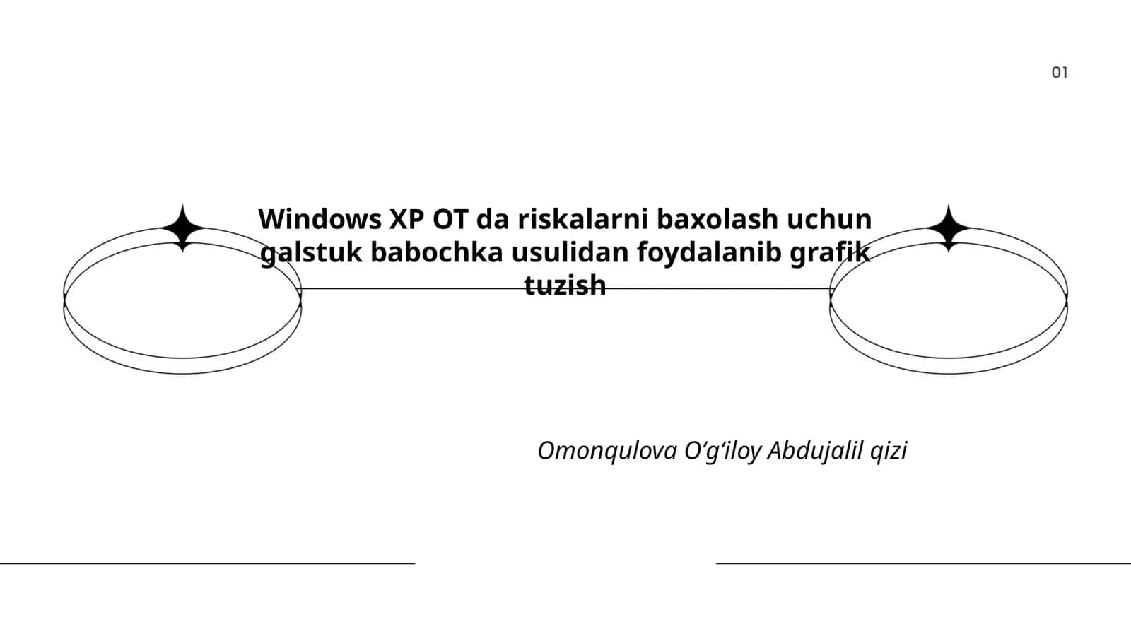 Windows XP OT da riskalarni baxolash uchun galstuk babochka usulidan foydalanib grafik tuzish 1
