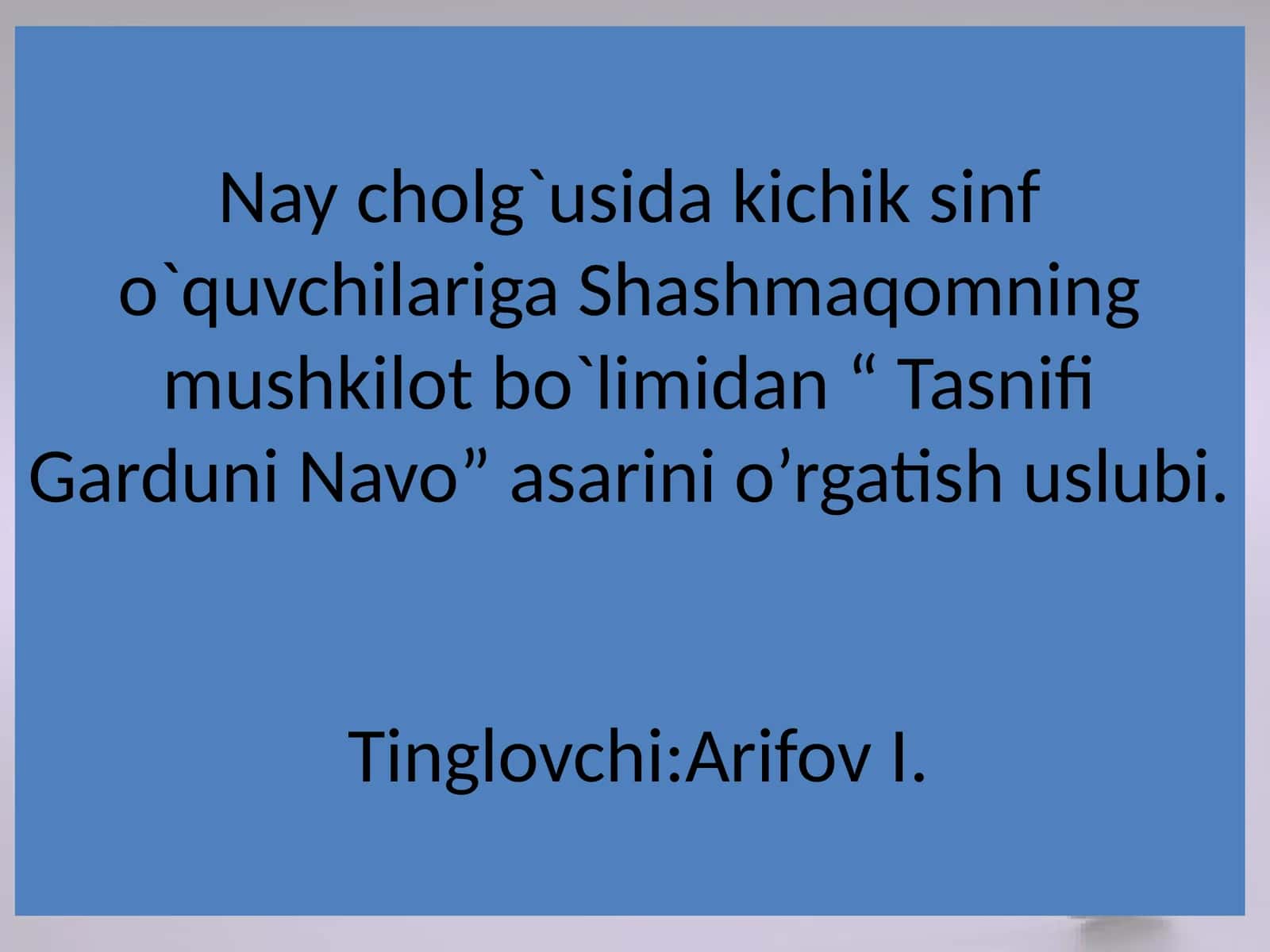 Tasnifi Garduni Navo 1