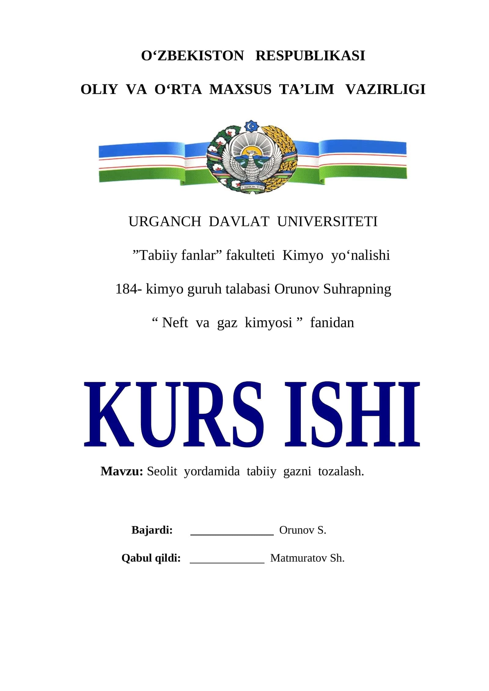 Seolit yordamida tabiiy gazni tozalash 1