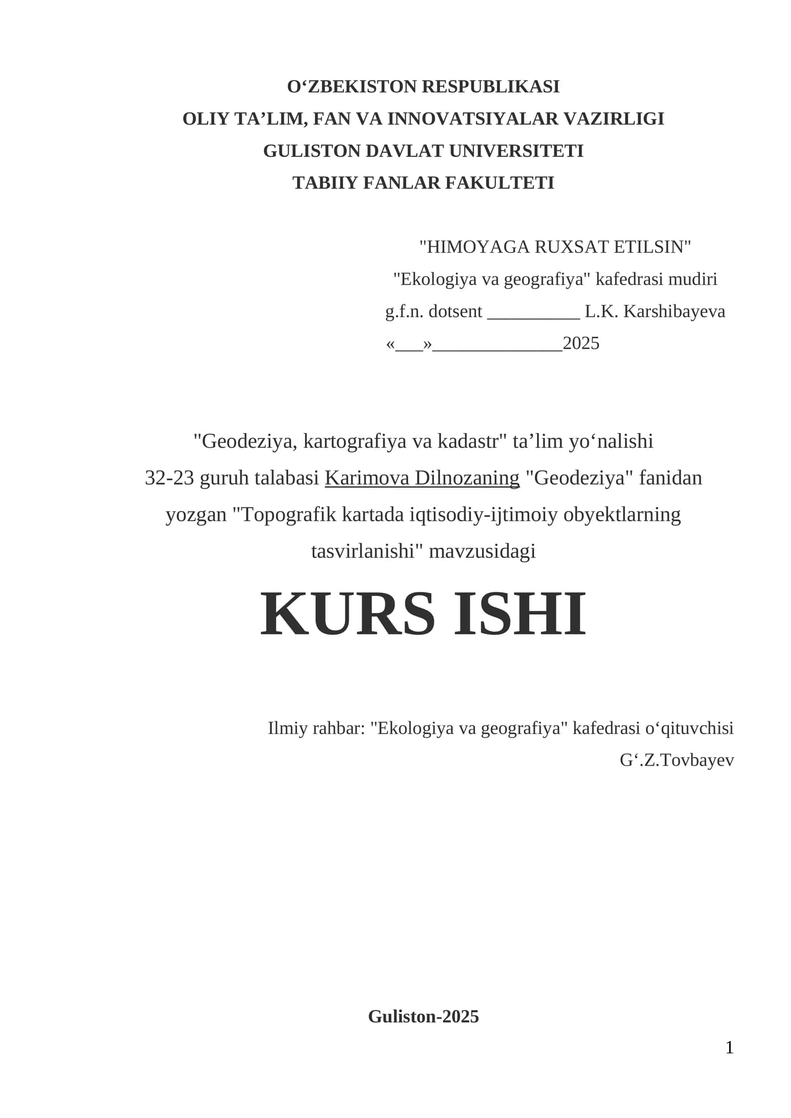 Topografik kartada iqtisodiy-ijtimoiy obyektlarning tasvirlanishi 1