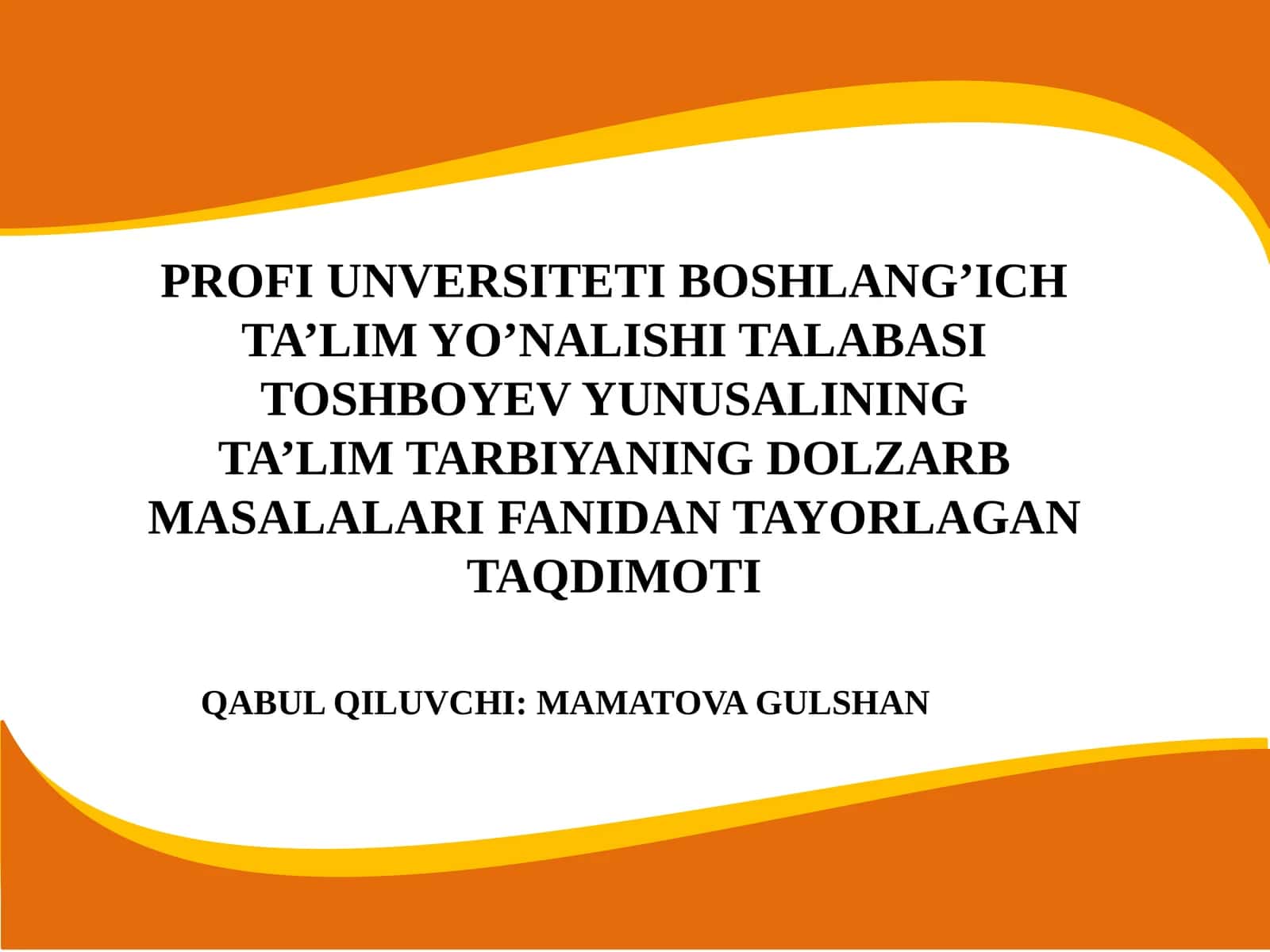 Oilada sog’lom b o!a tarbiyalash 1