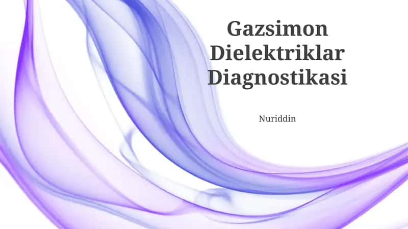 Gazsimon Dielektriklar Diagnostikasi 1