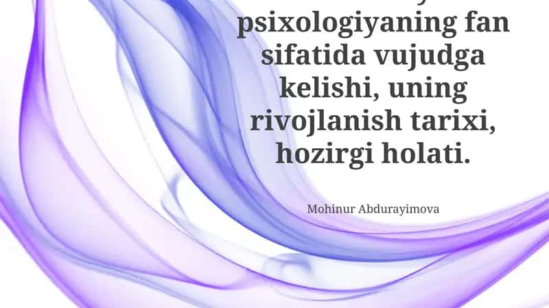 Insonparvarlik Psixologiyasining Paydo boʻlishi 1