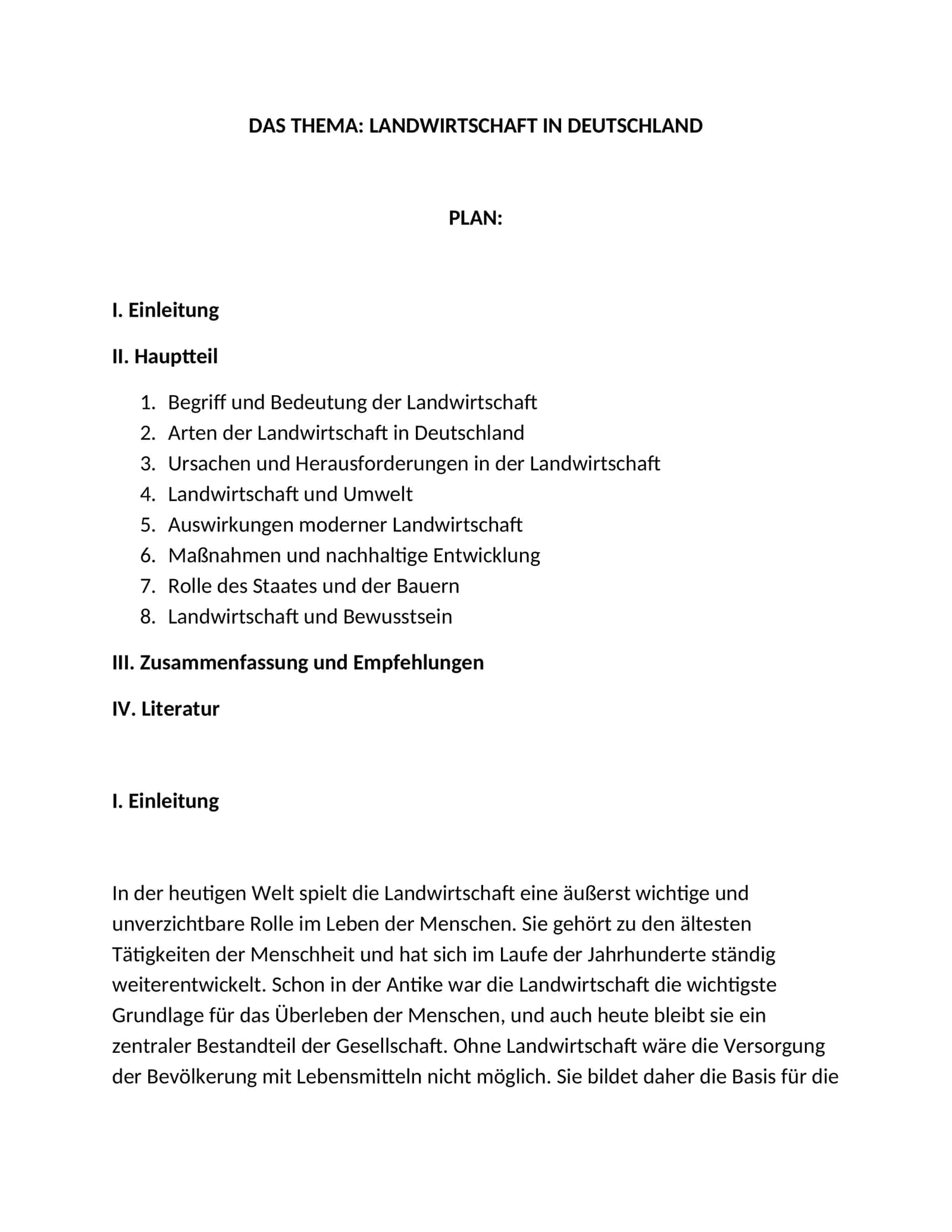 LANDWIRTSCHAFT IN DEUTSCHLAND 1