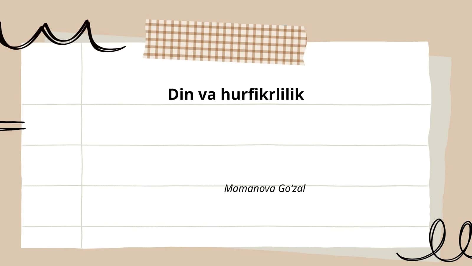 Din va hurfikrlilik 1