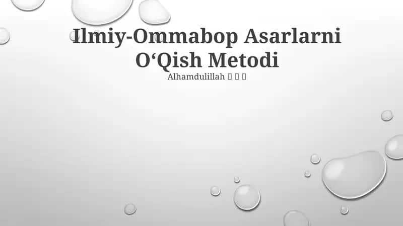 Ilmiy-Ommabop Asarlarni OʻQish Metodi 1