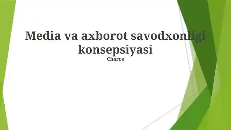 Media va axborot savodxonligi konsepsiyasi