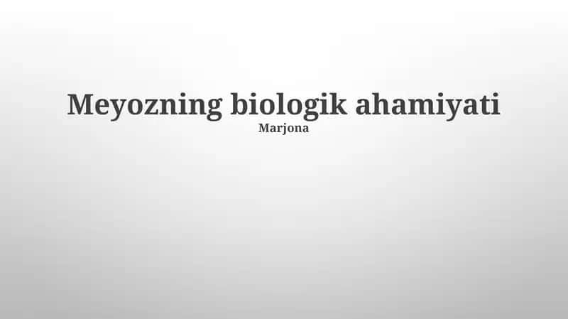 Mayozning biologik ahamiyati 1