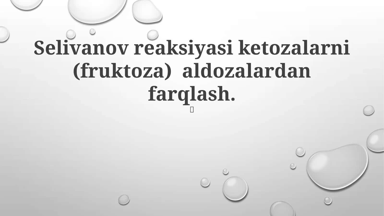 Selivanov reaksiyasi 1