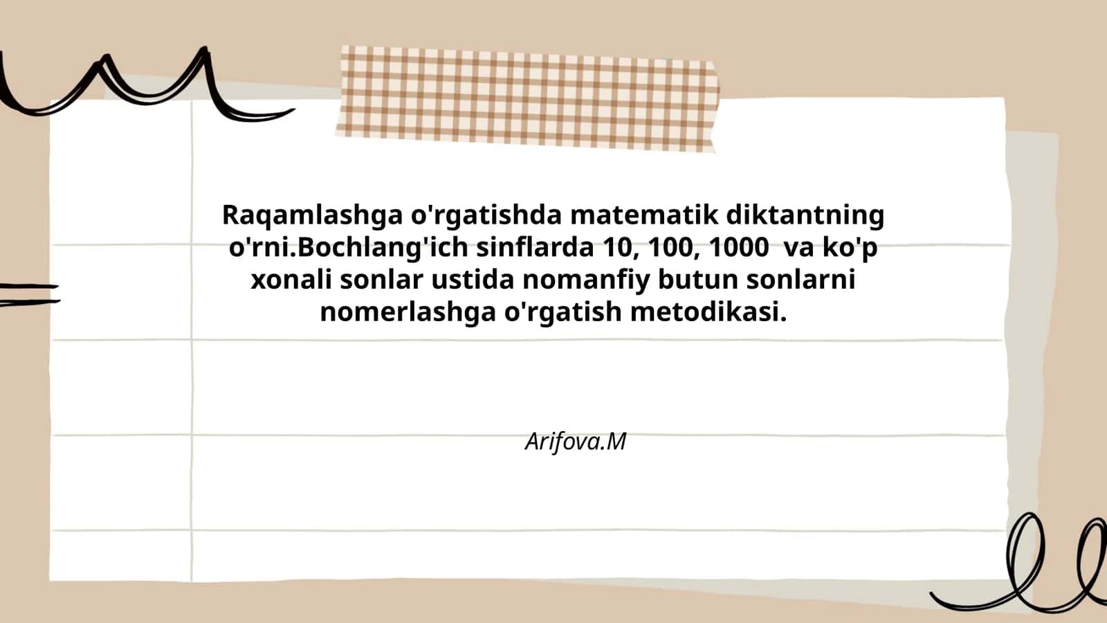 Raqamlashga o'rgatishda matematik diktantning o'rni 1