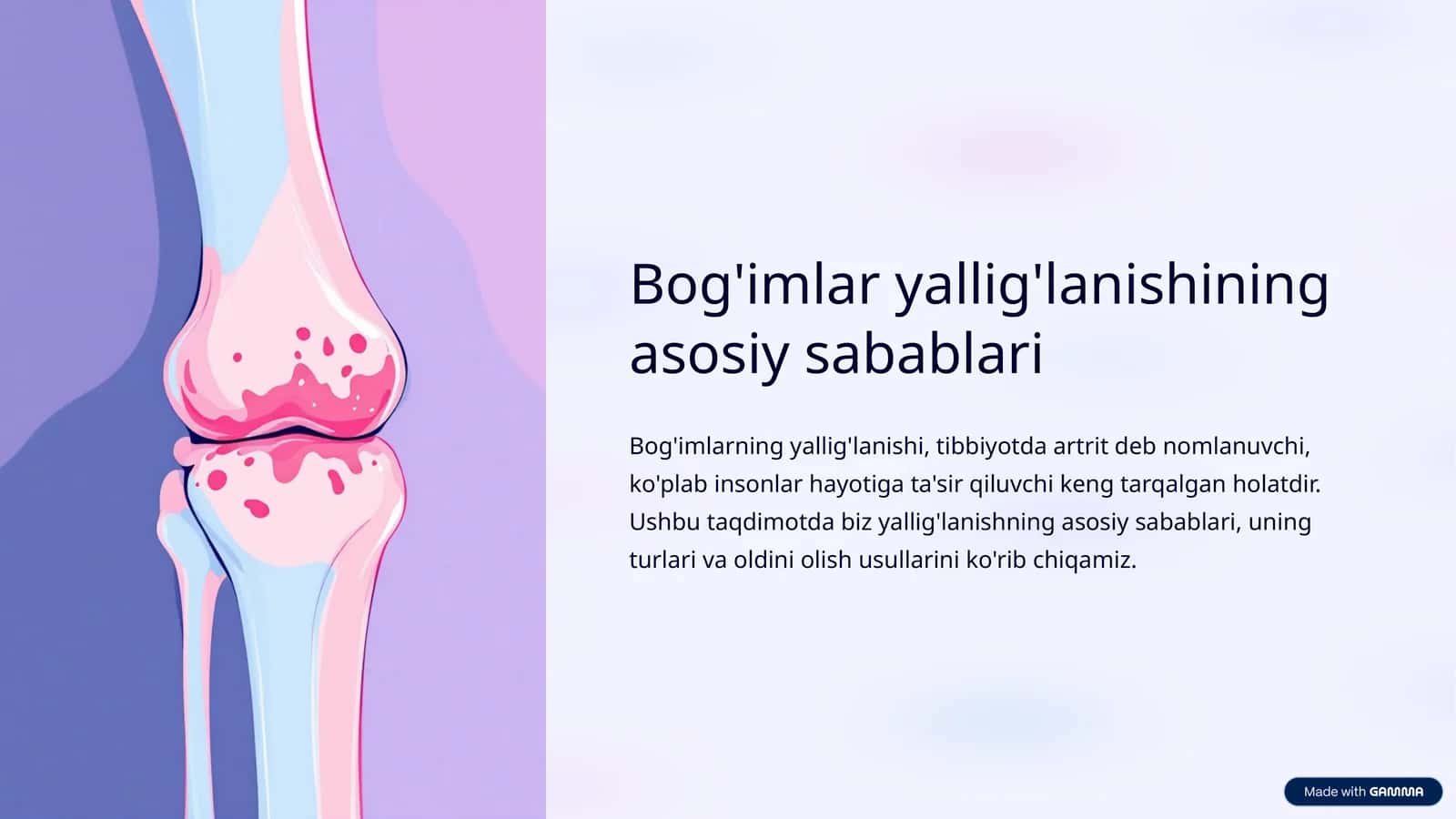 Yallig'lanishning asosiy sabablari 1
