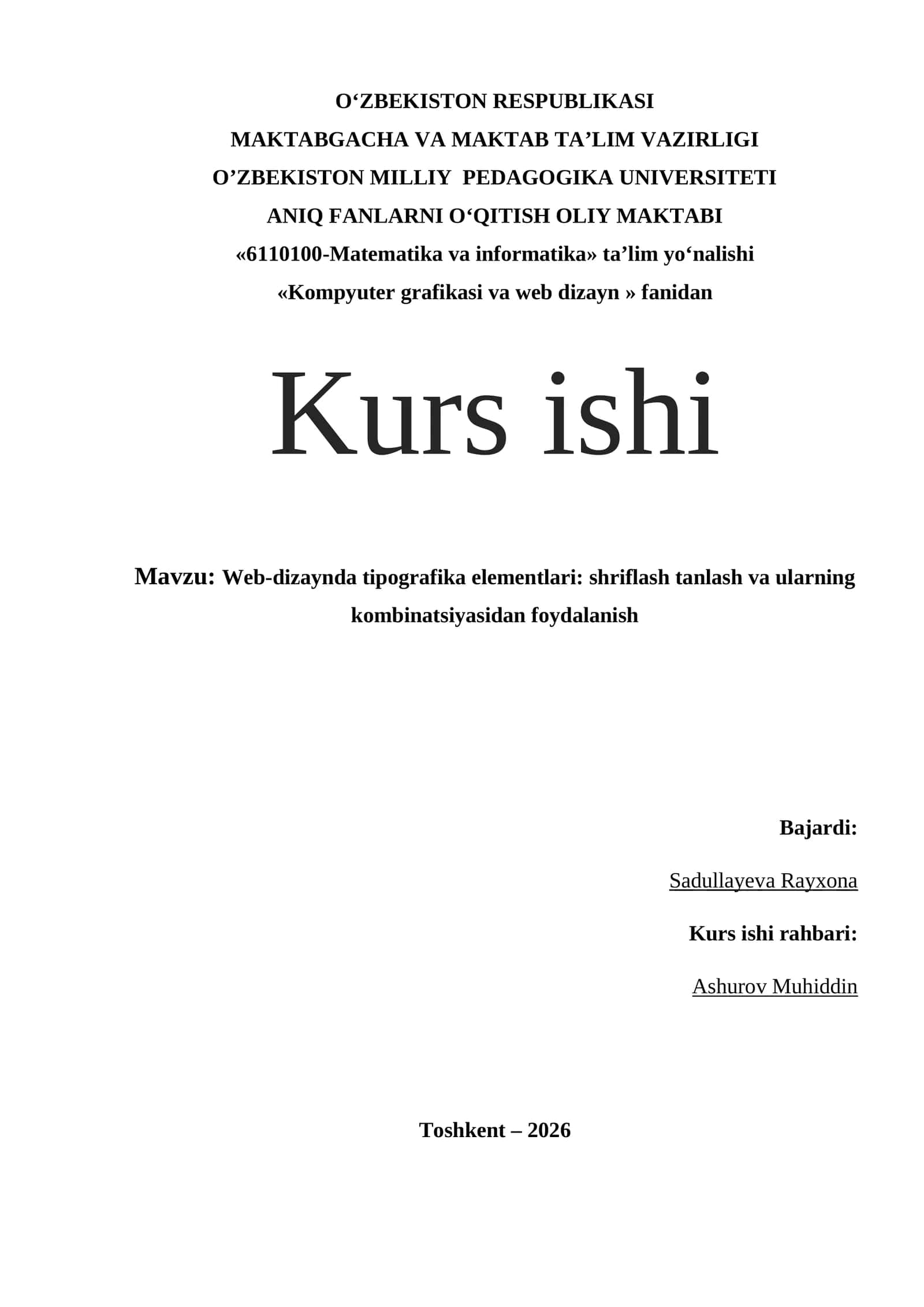 Web-dizaynda tipografika elementlari: shriflash tanlash va ularning kombinatsiyasidan foydalanish 1
