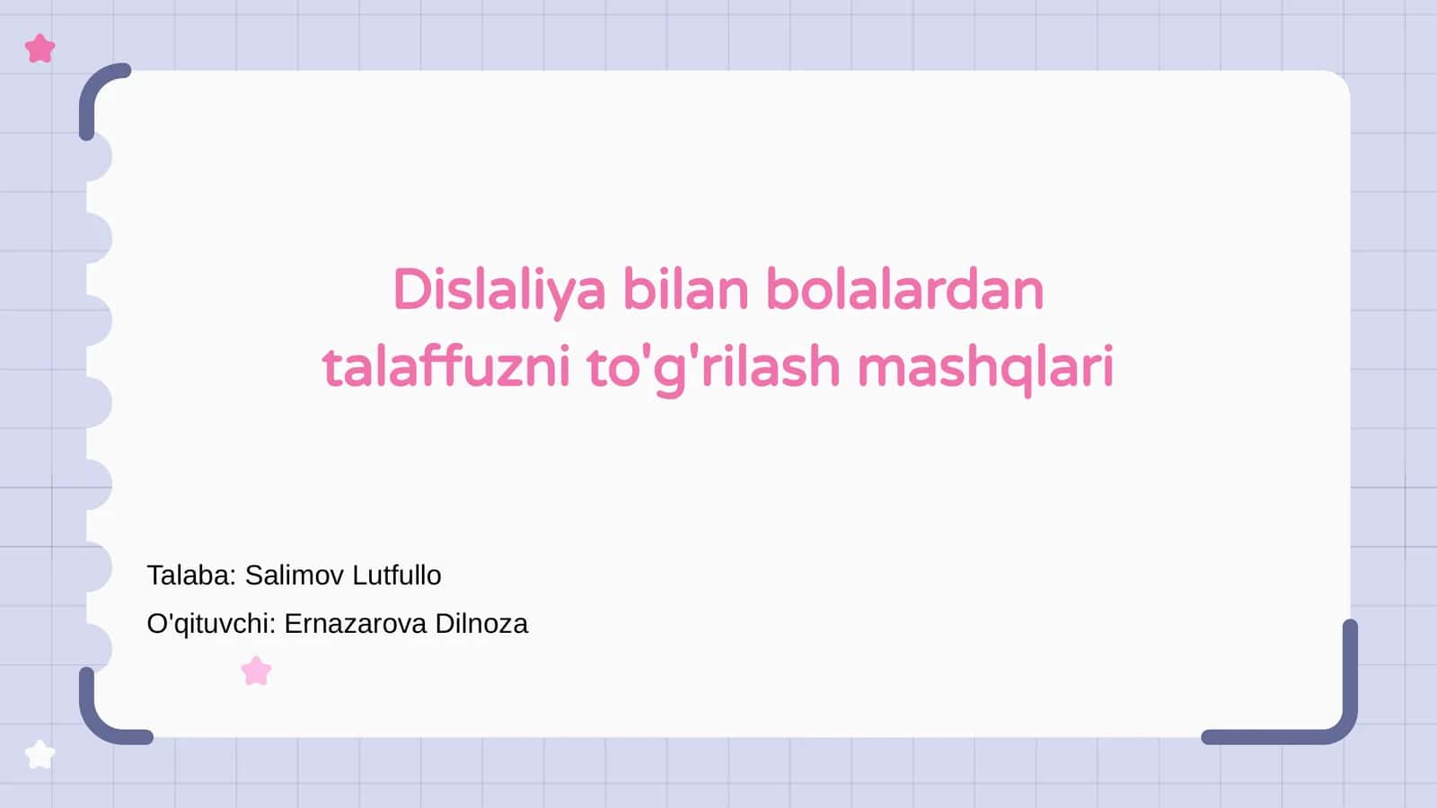 Dislaliya bilan bolalardan talaffuzni to'g'rilash mashqlari 1