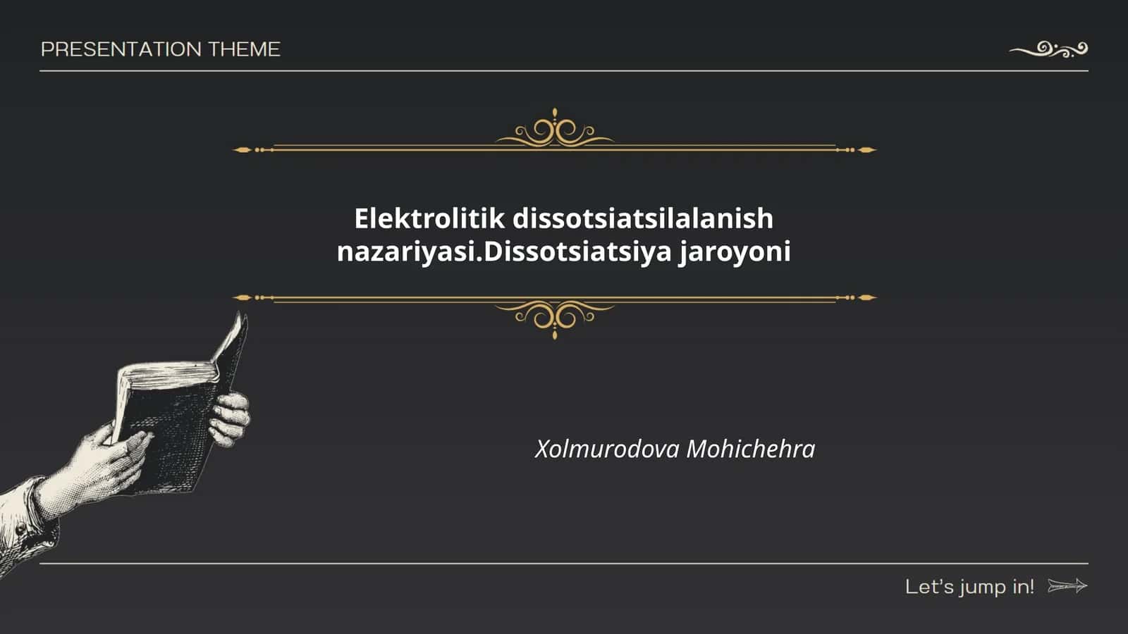 Elektrolitik dissotsiatsilalanish nazariyasi 1