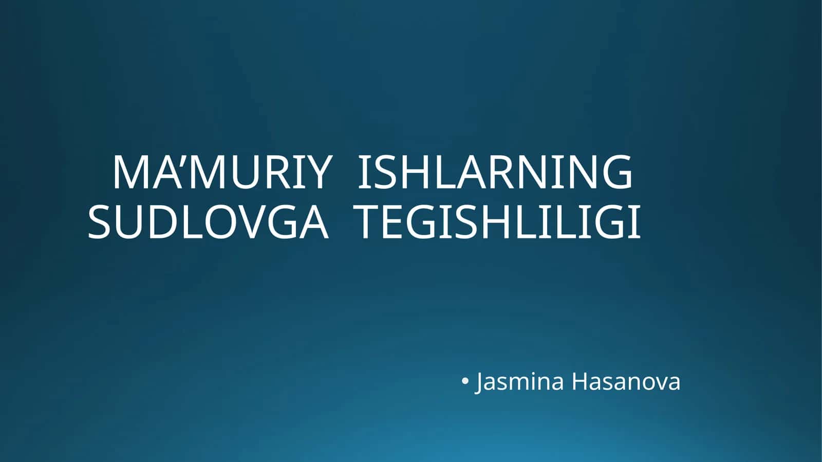 MA’MURIY ISHLARNINGSUDLOVGA TEGISHLILIGI 1