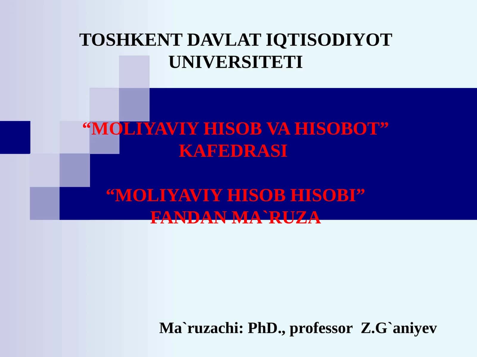Товар-моддий заҳираларҳисоби 1