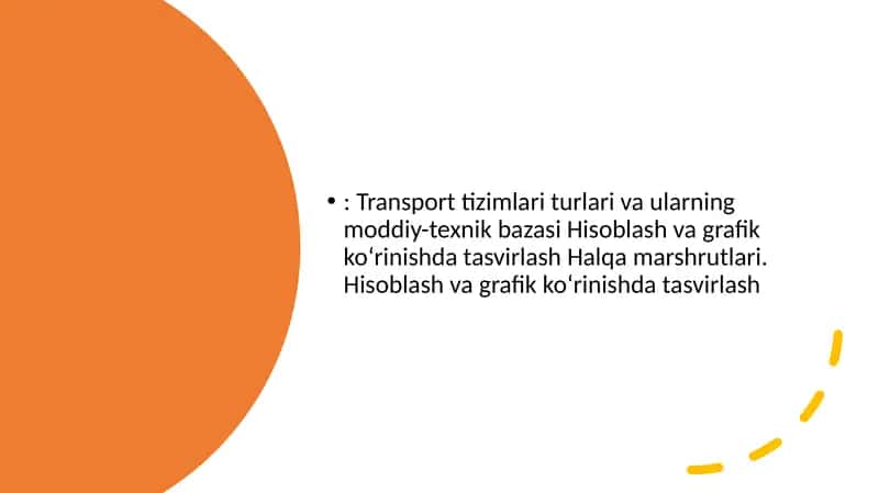 Transport Tizimlari Turari va Ularning Moddiy-Texnik Bazasi 1