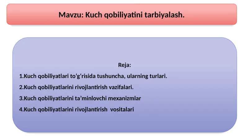 Kuchqobiliyatini tarbiyalash 1