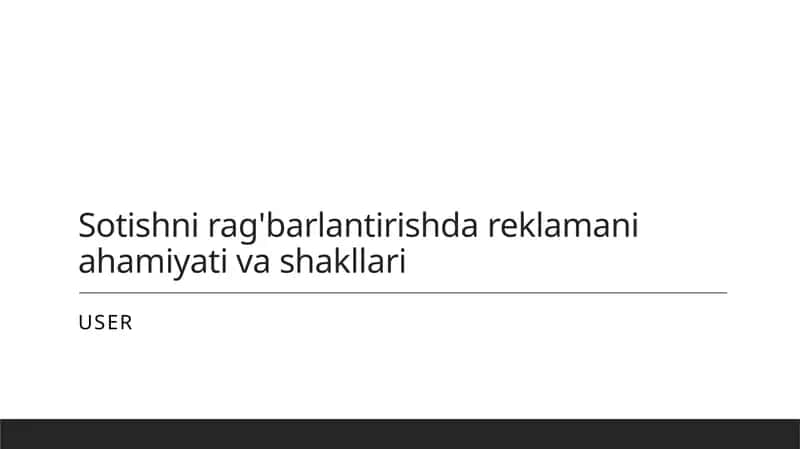 Reklama va savdo 1