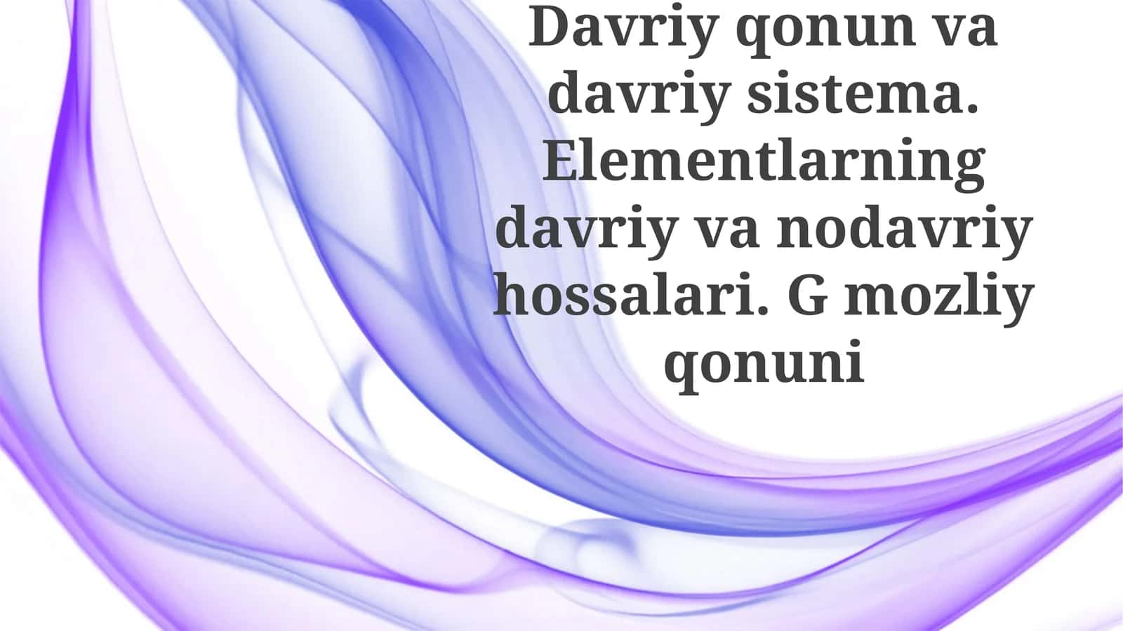 Elementlarning Davriy va Davriy Bo'lmagan Xossalari 1