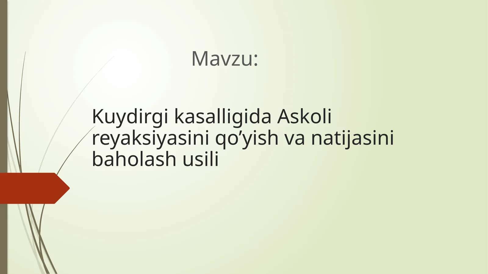 Kuydirgi kasalligida Askoli reyaksiyasini qo’yish va natijasini baholash usili 1