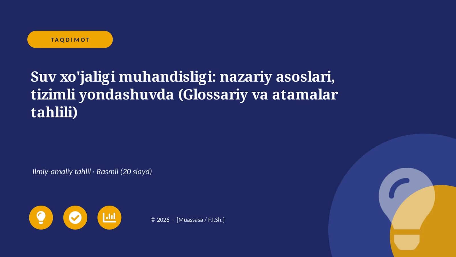 Suv xo'jaligi muhandisligi: nazariy asoslari, tizimli yondashuvda (Glossariy va atamalar tahlili) 1