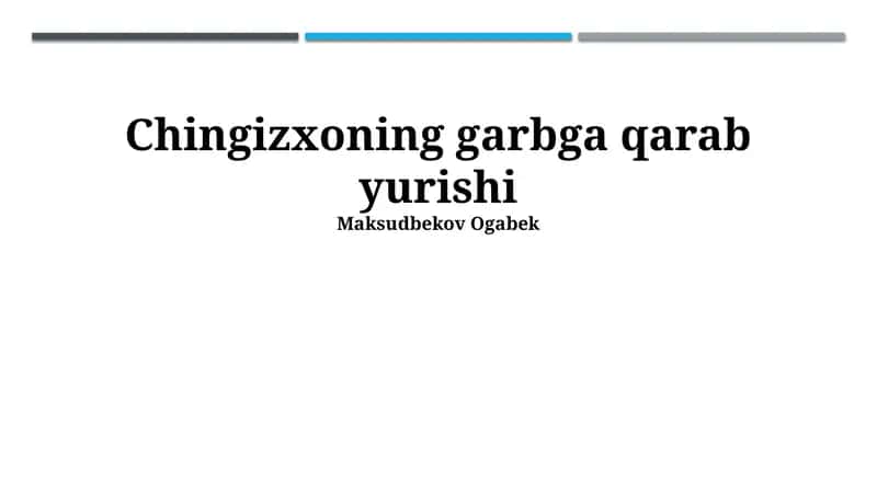 Chingizxoning garbga qarab yurishi 1