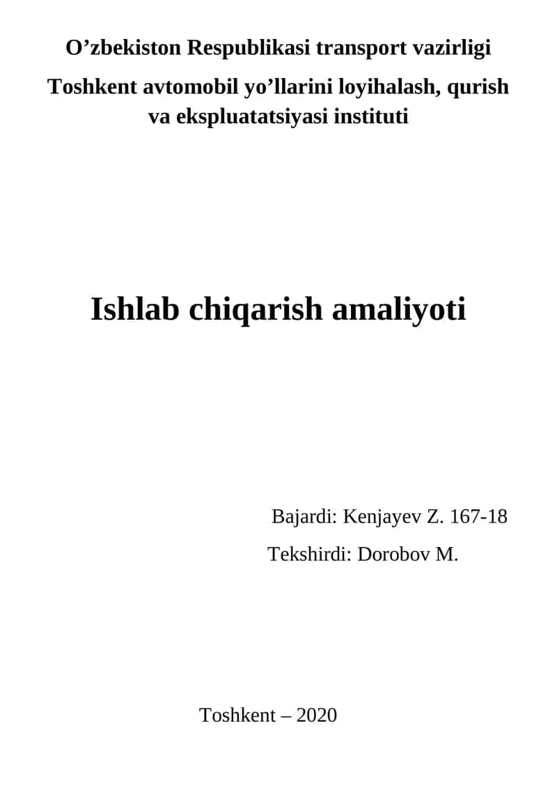 Ishlab chiqarish amaliyoti 1