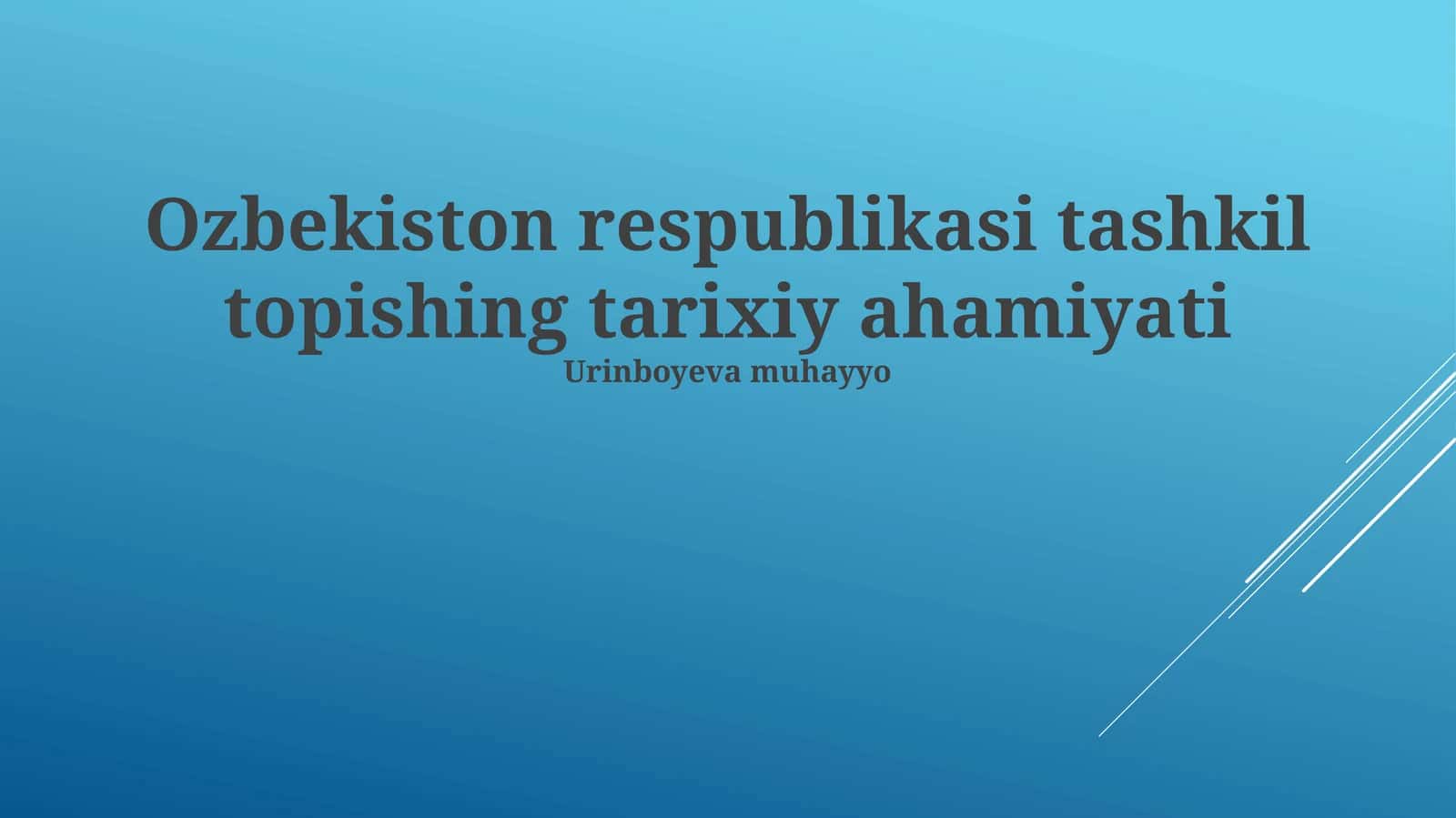 Milliy qadriyatlarni tiklash va rivojlantirish 1