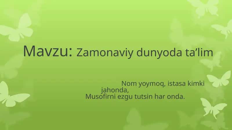 Zamonaviy dunyo ta'limi 1
