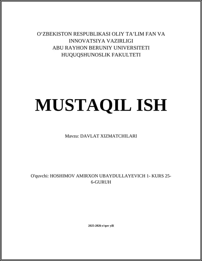 DAVLAT XIZMATCHILARI 1