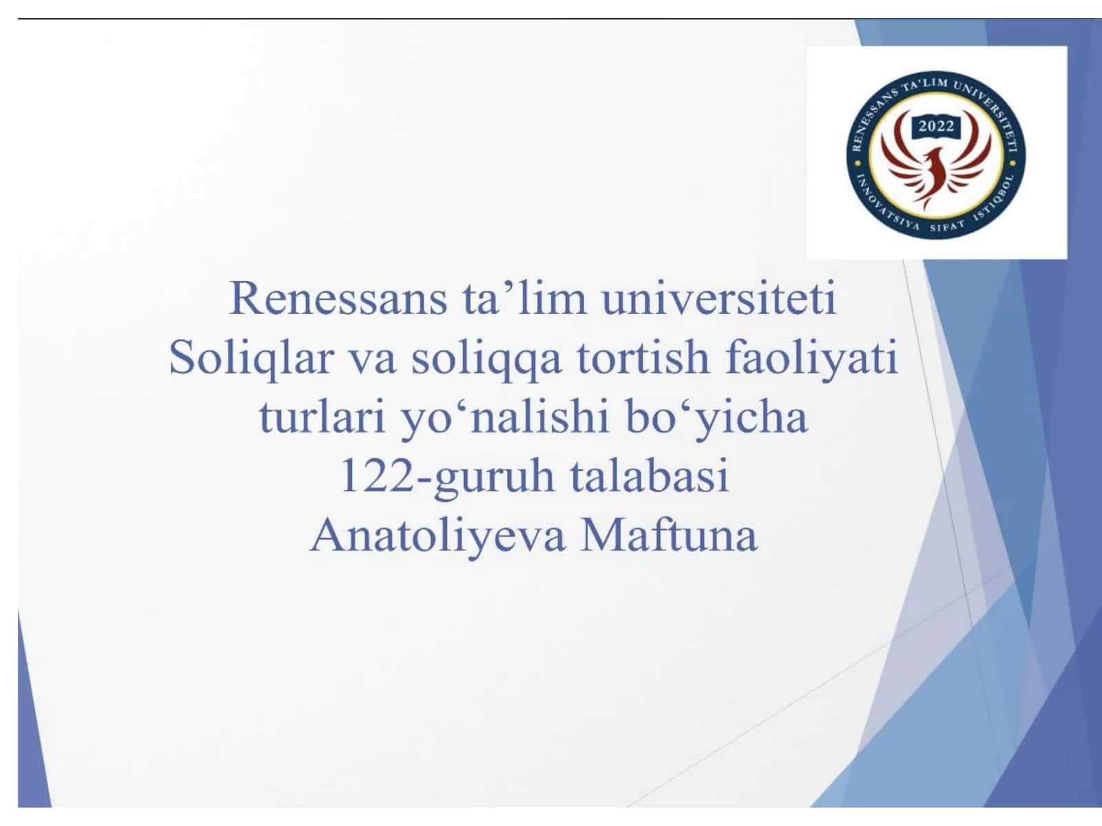 Soliqlar va Majburiy To‘lovlarni Hisobga Olish 1