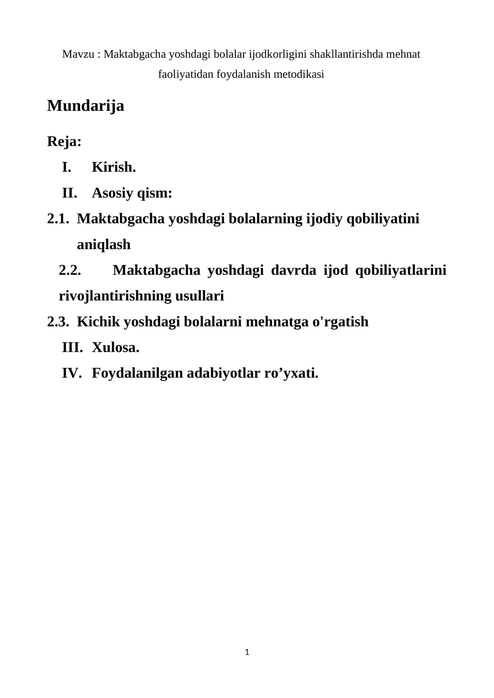 Maktabgacha yoshdagi bolalar ijodkorligini shakllantirishda mehnat faoliyatidan foydalanish metodikasi 1