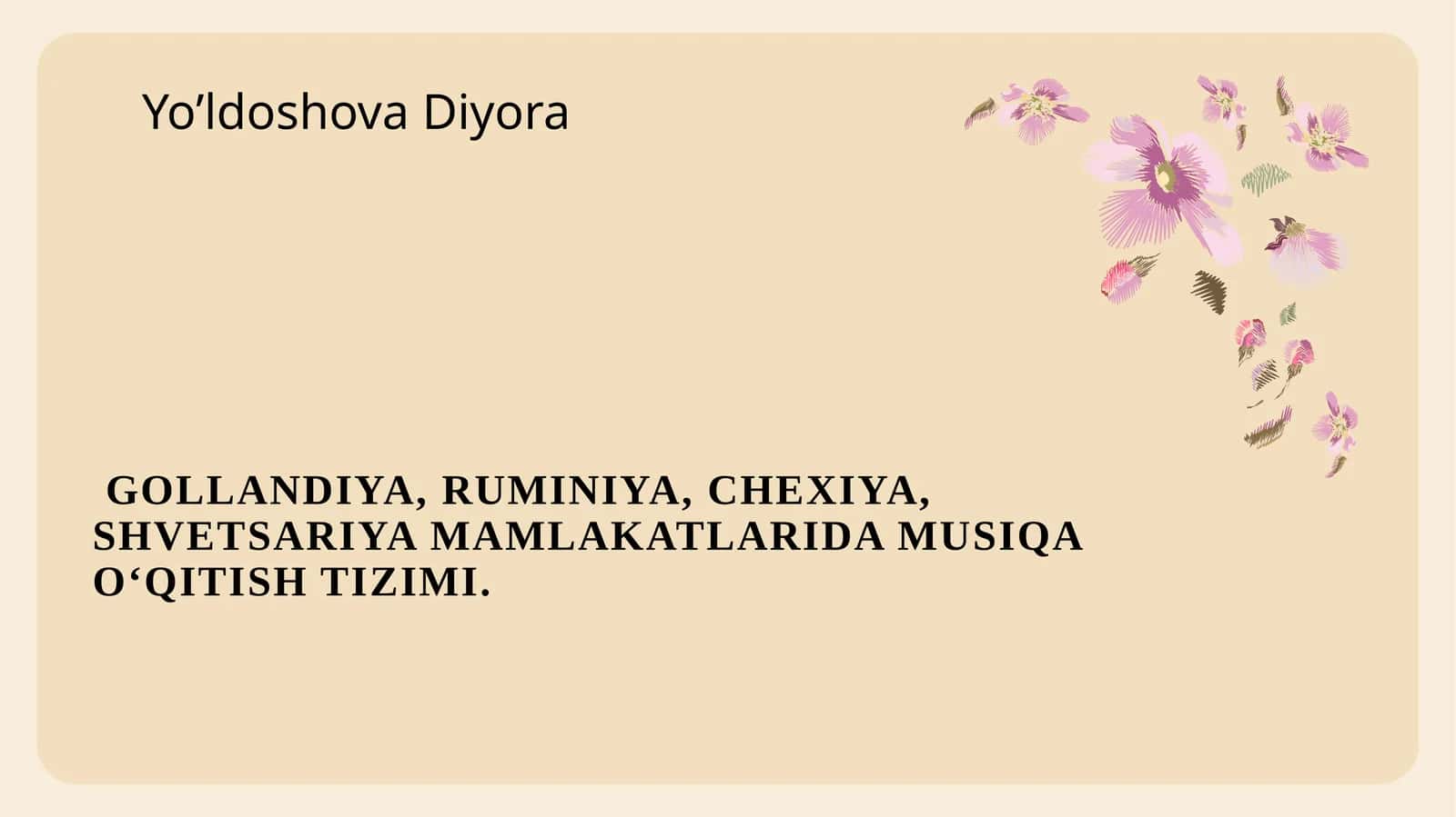 Gollandiya Musiqa Ta’lim 1