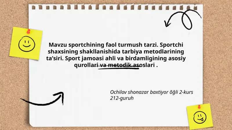 Sportchining faol turmush tarzi 1