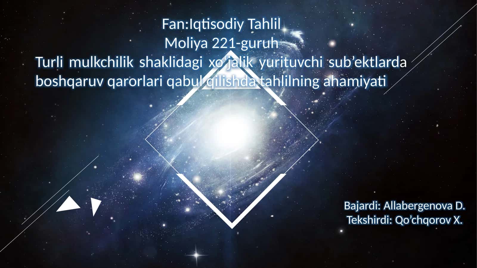Fan:Iqtisodiy Tahlil 1
