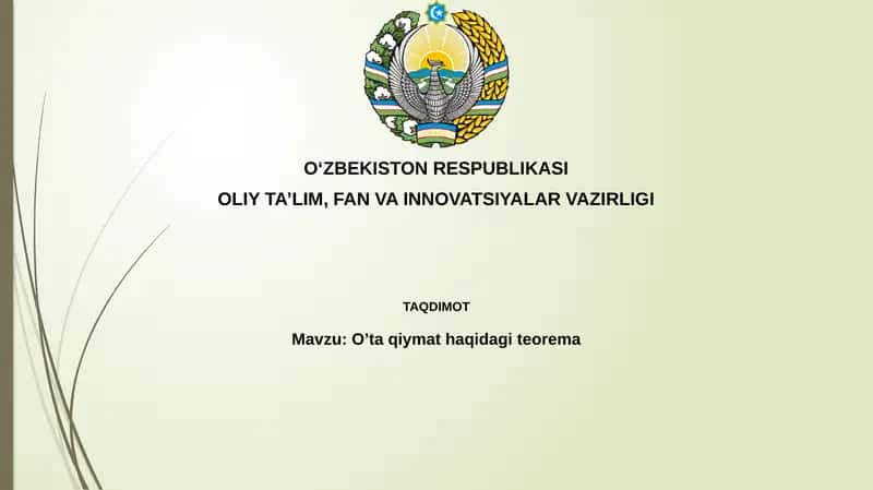 Oraliq qiymat teoremasi 1