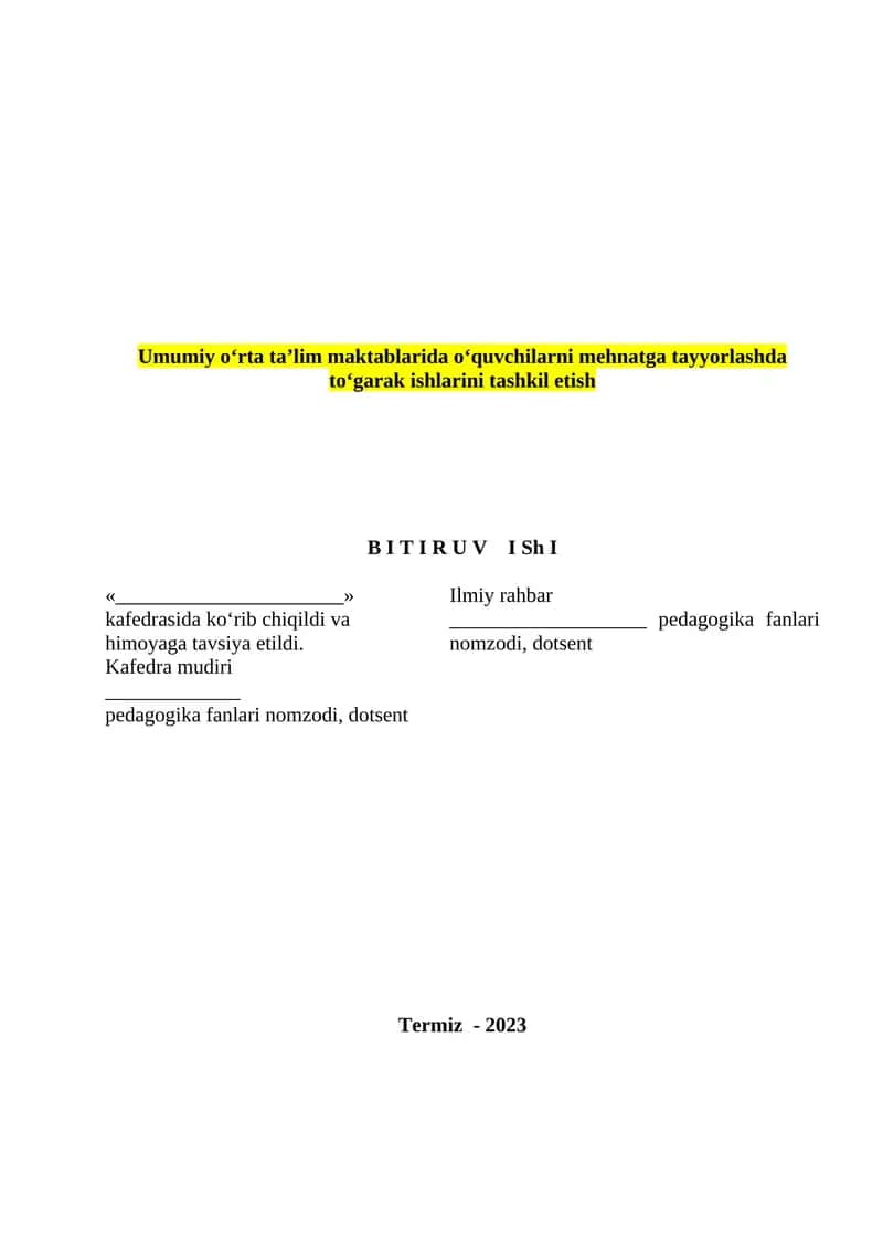 O‘quvchilarni mehnatga tayyorlashda to‘garak ishlarini tashkil etish 1