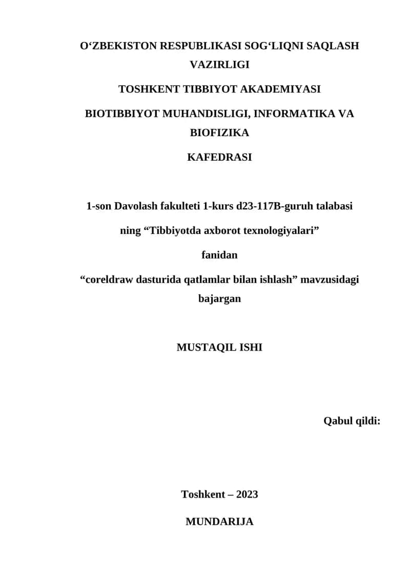 "Coreldraw dasturida qatlamlar bilan ishlash" 1