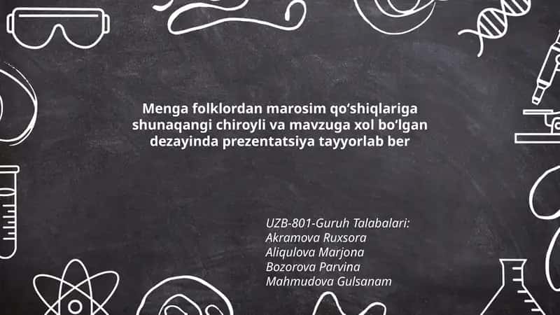 Folklordan Marosim Qo'shiqlar Prezentatsiyasi 1