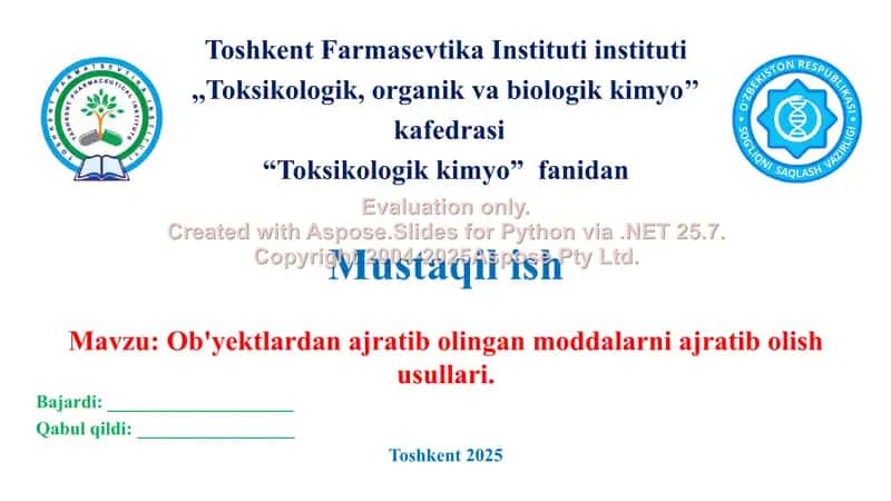 13. Ob'yektlardan ajratib olingan moddalarni ajratib olish usullari. Klaster, 2 ta 1