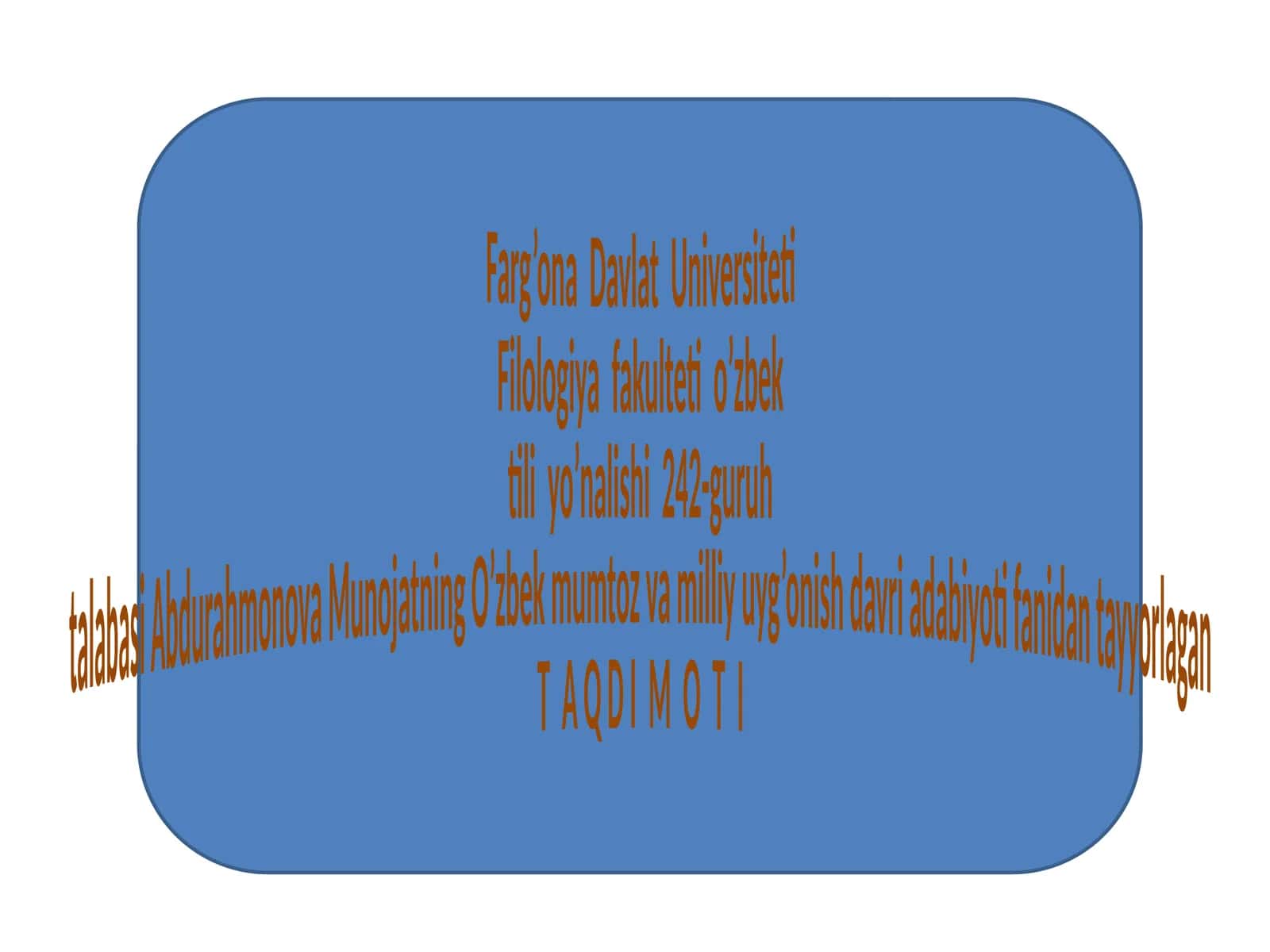 Filologiya fakulteti o'zbek tili yo'nalishi 1